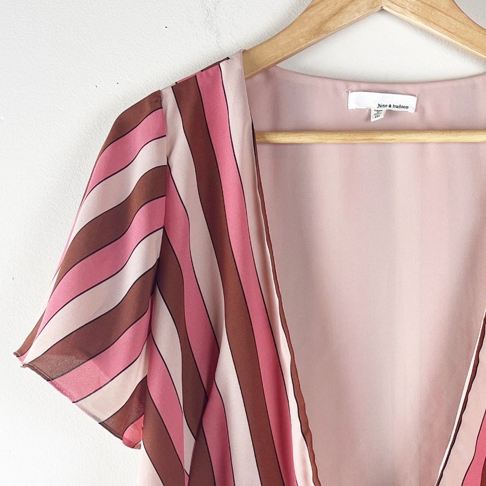 2/$30 NWT June & Hudson Striped Wrap Top Medium - Picture 4 of 6